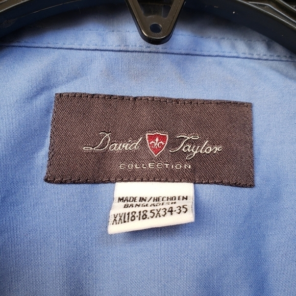DAVID TAYLOR Casual Men's Blue Buttoned Shirt - Picture 2 of 5